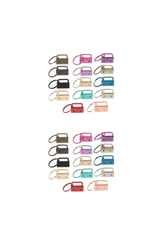 28 pcs  Key Fob Hardware Keychain Hardware Metal Keychain Kit Keychain Accessories Wristlet Clamp Bulk for Key Chains Key Lanyard