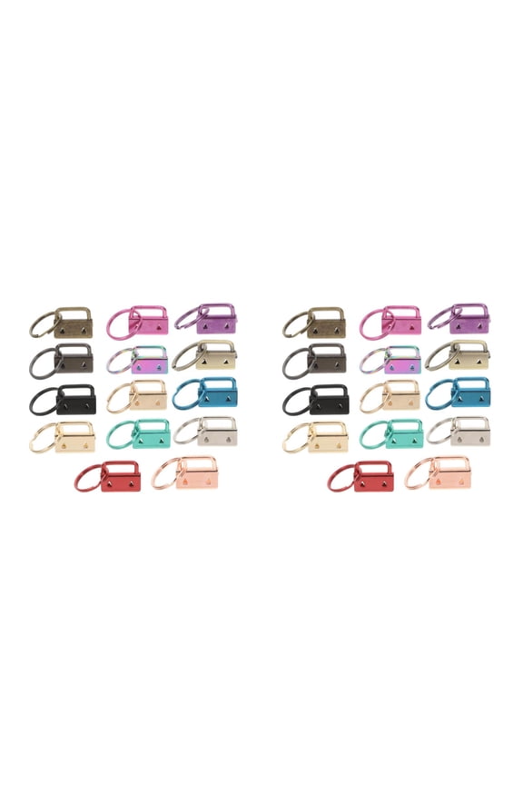 28 pcs Keychain Hardware Set Tail Clip Key Ring Webbing Clamp Key Fob Hardware for Wristlet Keychain Key Lanyard and Key Chain Making Hardware Supplies