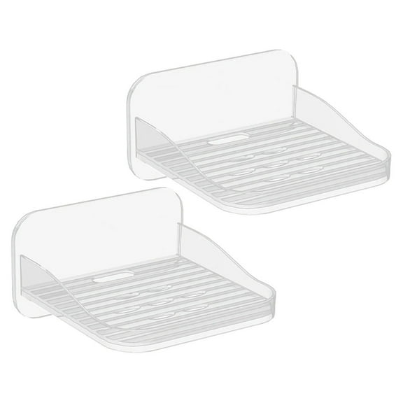 Masteelf 2PCS No Drill Plastic Small Wall Shelves for Camera, Mini Speaker, Monitor - Easy Mount for Living Room, Entryway