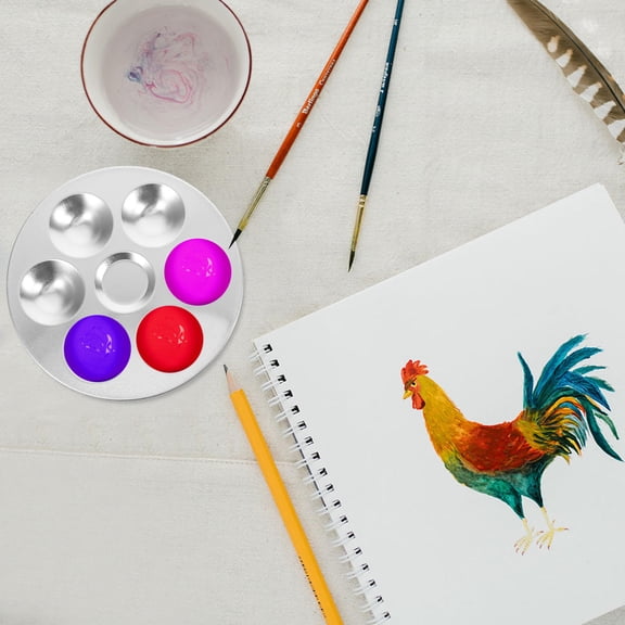 Masteelf 2PCS Paint Trays Paint Mixing Palette Tray Aluminum Palettes Paint Tray Palettes Paint Pallets for Kids Watercolours and DIY Projects (6 Holes Style, 10 Holes Style)