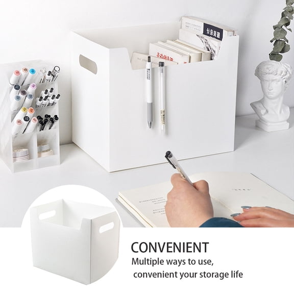 Masteelf 2PCS Plastic Desktop File Box for Office Books Organization