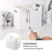 Masteelf 2PCS Plastic Desktop File Box for Office Books Organization