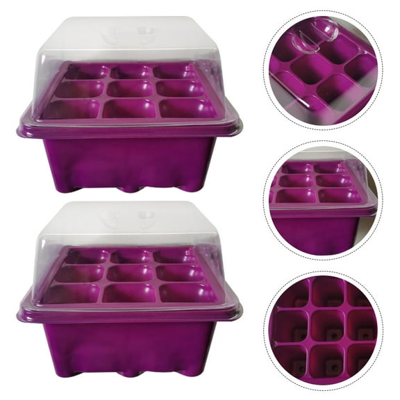 SWETRACE Propagators for Plants Purple 2Pcs 5.5x5.5x4.3In