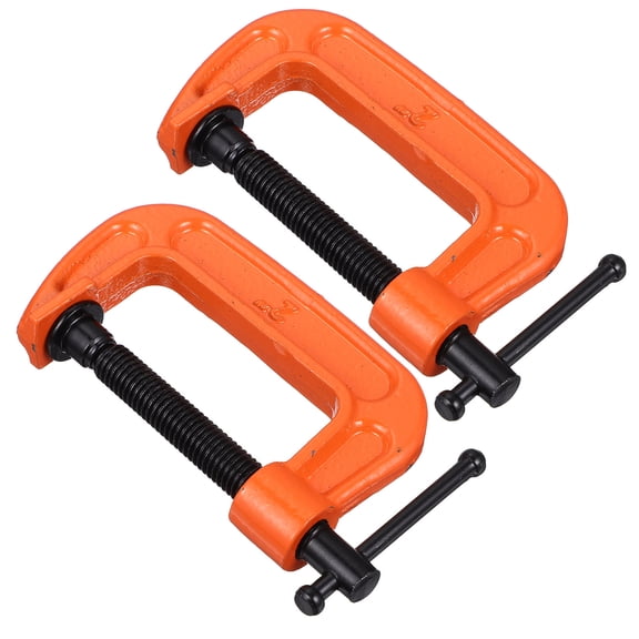SWETRACE 2Pcs Heavy Duty C Clamp For Wood Cutting Steel Orange Hand Tool Parts Support