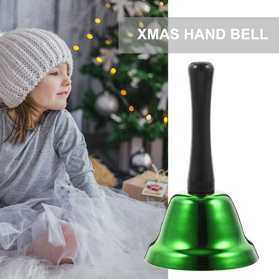 Masteelf 2Pcs Christmas Metal Hand Bells Xmas Party Dinner Ringing Bell for Festive
