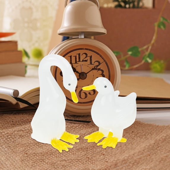 Masteelf Hemoton 2Pcs Crystal Animal Figurine Miniature Home Tabletop Decor Ornament