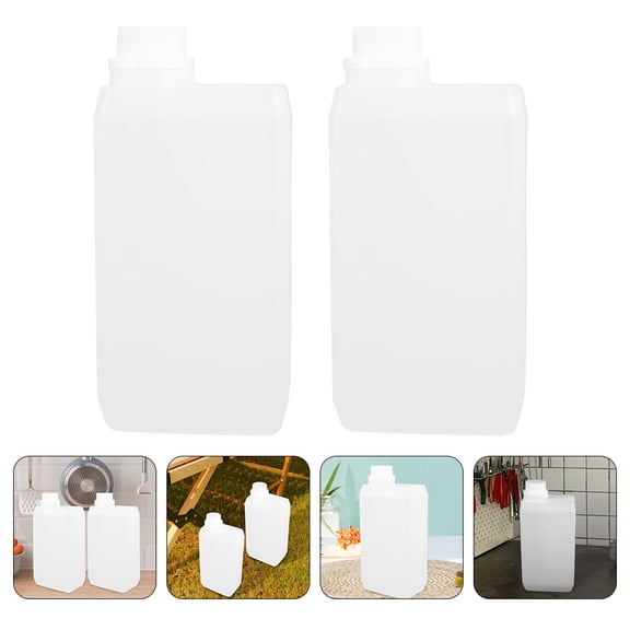 Masteelf Set of 2 HDPE 1000ml Empty Bottles with Leak-Proof Caps for Safe Liquid Storage and Transportation