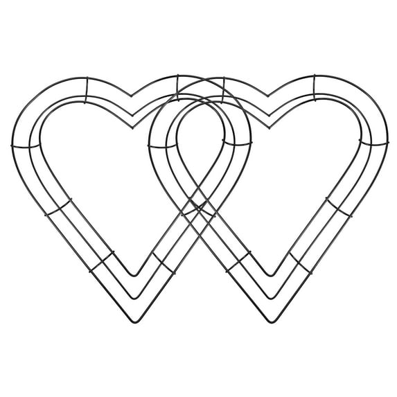 Masteelf 2Pcs Heart Shape Wire Wreath Rings Heart Wire Wreath Frame for Valentine's Day Wreath