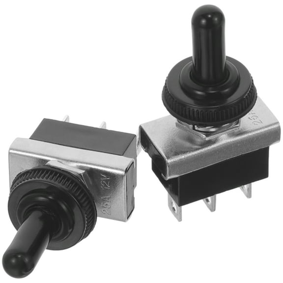 Masteelf 2Pcs Black Toggle Switch for Auto and Marine Use Plastic and Iron Electrical Component
