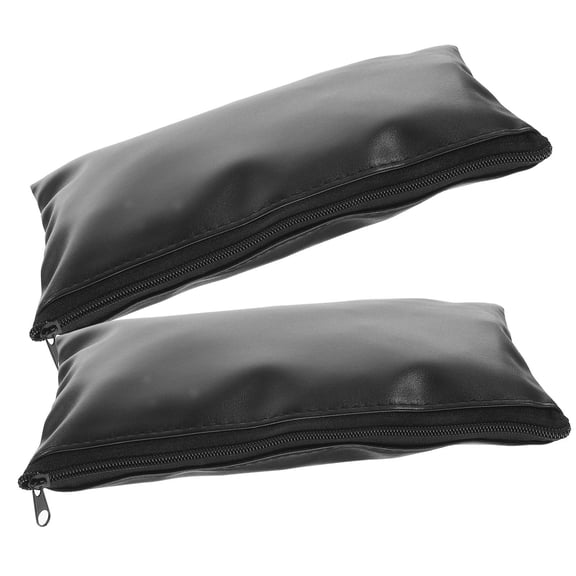 LOLIPPYY Cash Bag Black Pu 2Pcs 11.00X6.29X0.79in