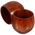 thumbnail image 1 of Masteelf 2Pcs Saki Cups Japanese Design Zizyphus Jujube Wood Holding Liquids 5.40X5.40X3.90Cm, 1 of 8