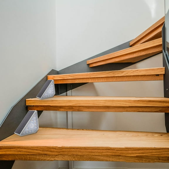 Masteelf 2Pcs Solar Stair Lights for Outdoor Deck Front Step Porch and Patio Decoration