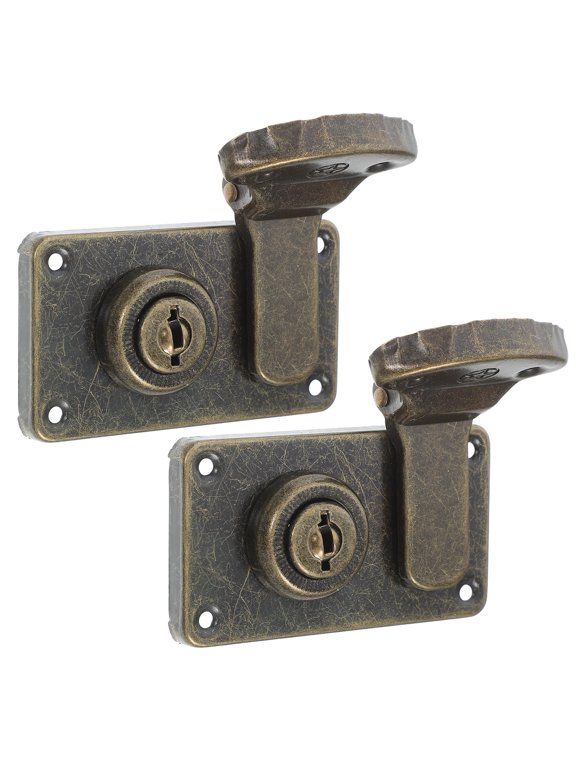 2-Pack Suitcase Lock Hasps with Modern Iron Bronze Latch, Decorative Toggle Catch for Luggage, Briefcase, Boxes, and Cases
