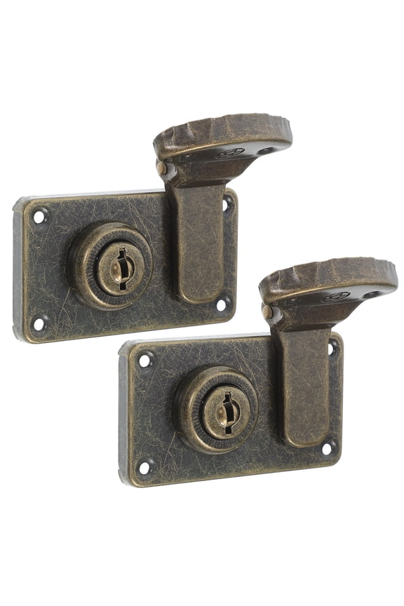 2-Pack Suitcase Lock Hasps with Modern Iron Bronze Latch, Decorative Toggle Catch for Luggage, Briefcase, Boxes, and Cases