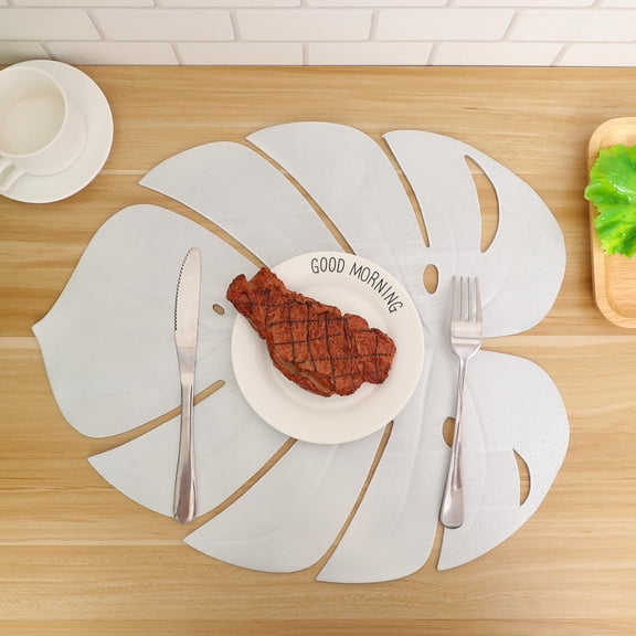 Masteelf 2Pcs Turtle Leaf Bowl Pad EVA Placemats for Living Room Coffee Table Mat