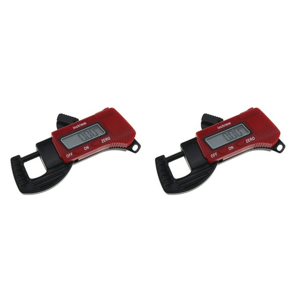 Masteelf 2pcs 0.5" Mini Portable Digital Thickness Caliper Micrometer Thickness Gauge Measurement Tool (Red)