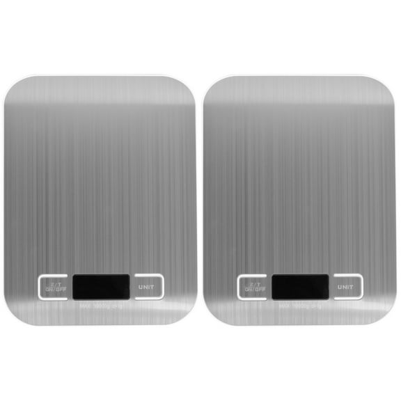 Masteelf 2pcs 10kg/1g Digital Stainless Steel Kitchen Scale Multifunction Food Scale for Home Kitchen without Battery (Silver)