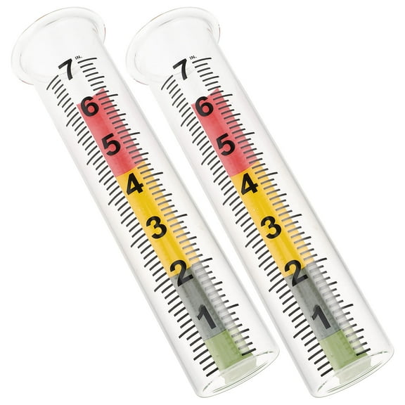 Masteelf 2pcs Accurate Rain Gauge for Deck Outdoor Rain Measurement Tool with Large Numbers Clear Scale Freeze Proof Glass Tube Decorative Garden Water Gauge
