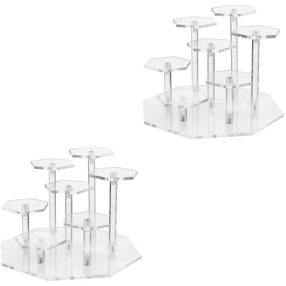 Masteelf 2pcs Acrylic Hand-made Model Display Stand Multi-layer Display Rack Model Display Rack