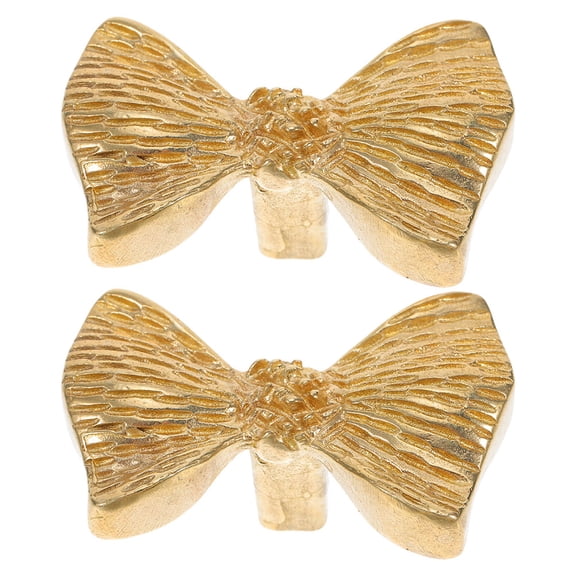 Masteelf 2pcs Antique Brass Bow Unique Bowknot Brass Pull for Furniture Drawers Wardrobes Dresser Drawer Handle Furniture Accessories