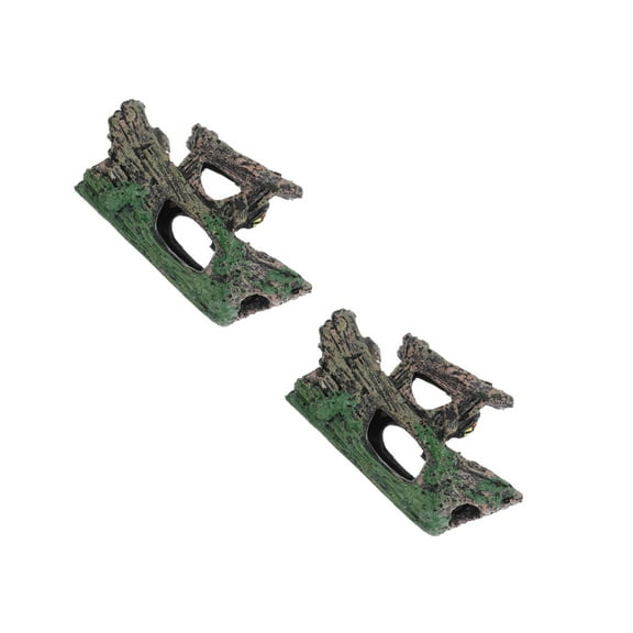Masteelf 2pcs Aquarium Resin Rock Fish Tank Rock Decor Fish Tank Rock Decor Fish Hideout Caves Ornament Resin Hollow Tree Trunk Aquarium Décor