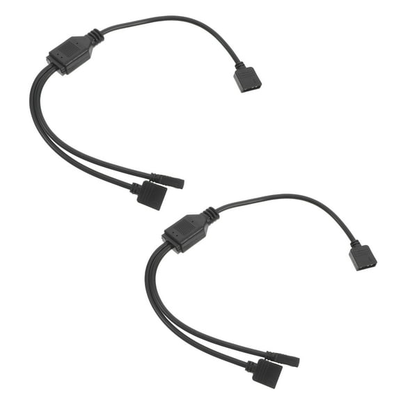 Masteelf 2pcs Argb Splitter Cable 1 To 2 5v 3 Pin Addressable Splitter Extension Led Sync Cable For Computer Chassis Cpu Cooler And Argb Fan