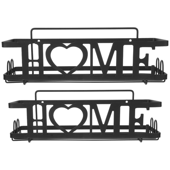 Masteelf 2pcs Bathroom Shower Shelf Kitchen Storage Rack Metal Bathroom Storage Floating Shelf