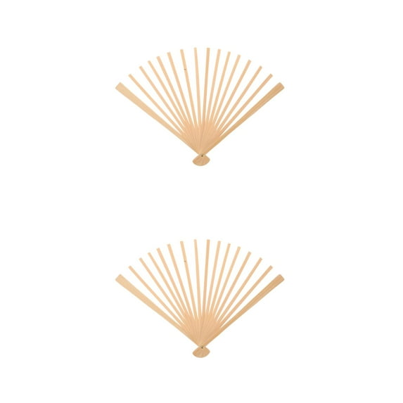 Masteelf 2pcs Blank Fan Bamboo Frame Making Material Handheld Fan DIY Frame Handcrafts Hand Fan Making Material Unfinished Vintage Fan Frame