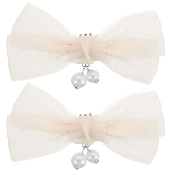 Masteelf 2pcs Bow Shoe Clips Ribbon Detachable Shoes Buckle Shoe Charms Wedding Bridal High Heel Buckle Shoe Charms Decoration For Diy