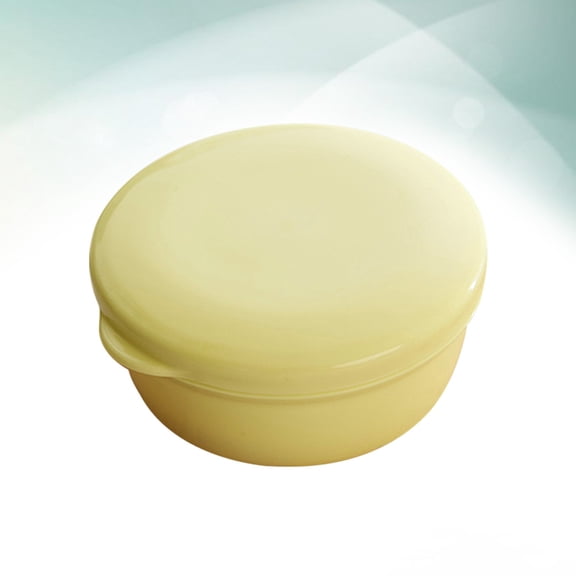 Masteelf 2pcs Business Travel Soap Box Circular Soap Box with Interlayer SPA Creative Soap Case with Lid Yellow