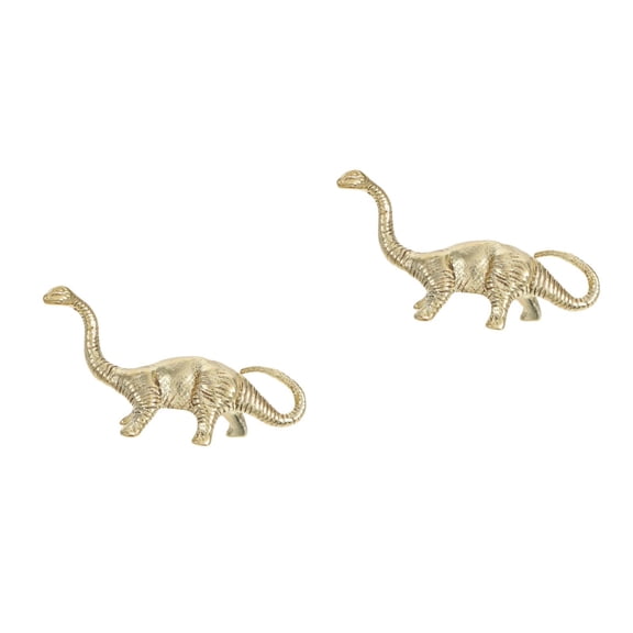 Masteelf 2pcs Cabinet Knobs Cute Dinosaur Drawer Dresser Knobs Wardrobe Door Knobs Pulls Handles For Home Furniture Golden