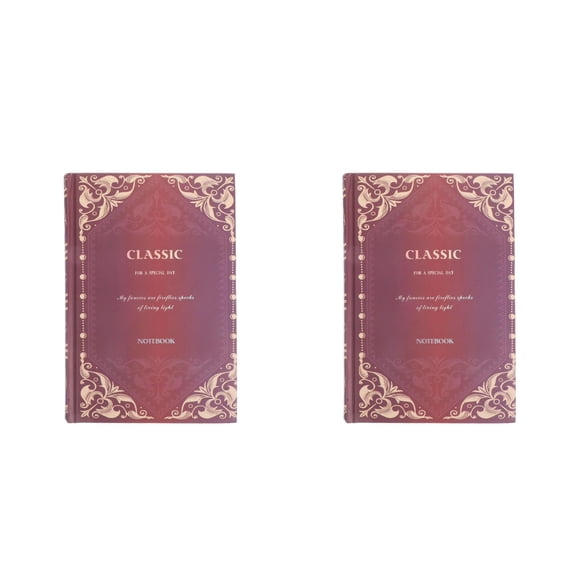 Masteelf 2pcs Classic Vintage Retro Personal Notebook Diary Hardcover Journal Book