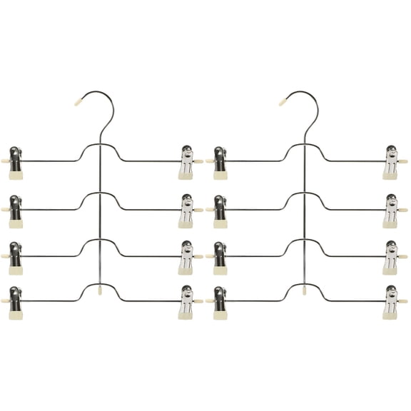 Masteelf 2pcs Clothes Hanger Multi-layers Hanger Closet Organizer Pants Hanger with Clips