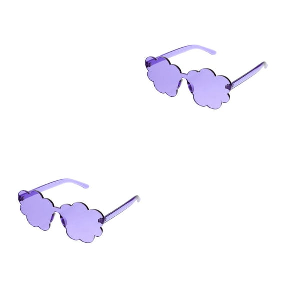 Masteelf 2pcs Cloud Glasses Frameless Flower Party Sunglasses Rimless Sunglasses for Women