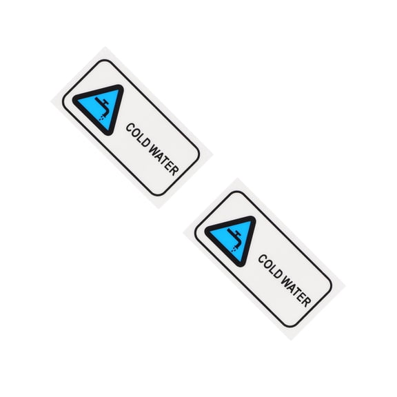 Masteelf 2pcs Cold Indicator Bathroom Sticker Cold Water Safety Sticker Adhesive Label For Ensuring Pipe Safety In Schools, And Hospitals