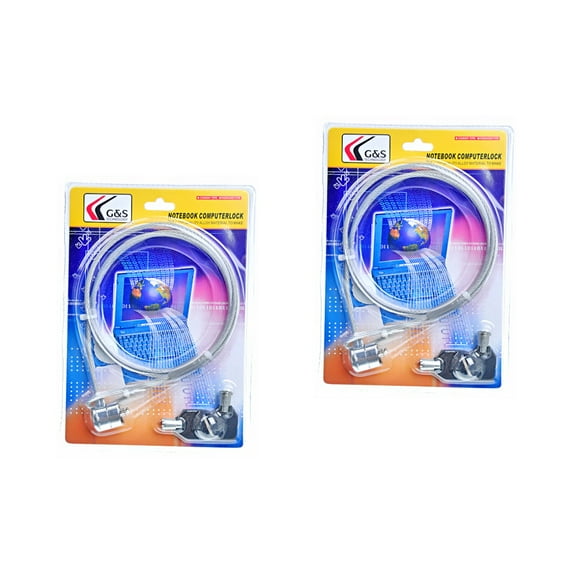 Masteelf 2pcs Computer Key Laptop Notebook Computer Anti-theft Security Alloy Lock with Key (Black)