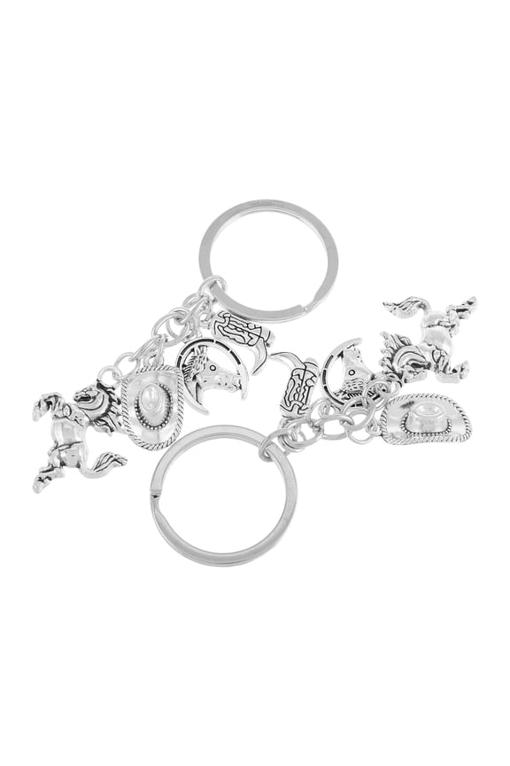 2pcs Cowboy Hats Boot Keychain Western Horse Keyring Alloy Key Rings Key Pendant Western Themed Key Ring for Western Fans Accessories