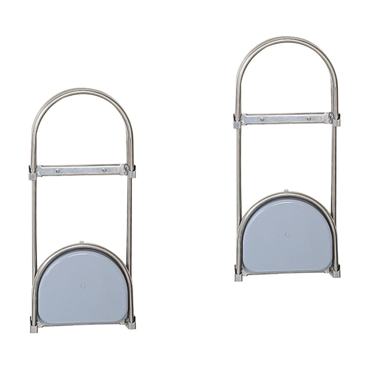 Masteelf 2pcs Creative Foldable Wall-mounted Stainless Steel Umbrella Stand (Silver, Sky-blue)