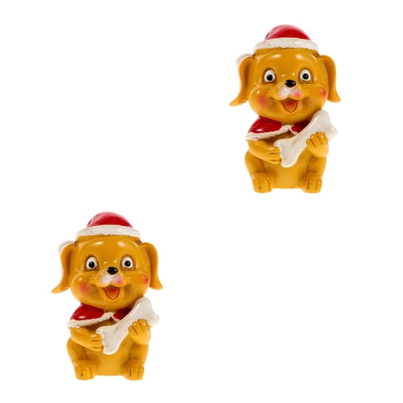 Masteelf 2pcs Cute Tiny Dog Figures Mini Puppy Figurines Miniature Garden Figurines Animal Statue Home Decor Sculpture Micro Landscape Decorations