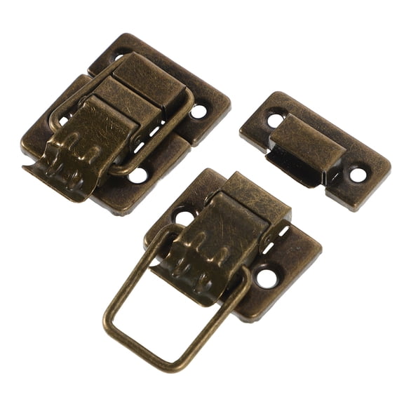 Masteelf 2-Pack Decorative Hasp Toggle Latch for Toolbox, Jewelry Case, Small Boxes - Retro Metal Buckle Lock, Convenient Hardware