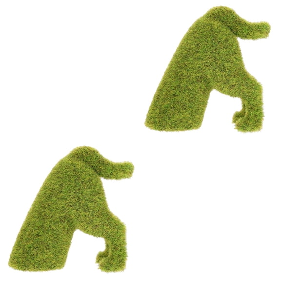 Masteelf 2pcs Dog Figurine Set Flocking Dog Statue Home Decor Photography Prop