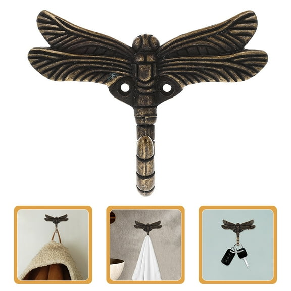 Masteelf 2pcs Dragonfly Wall Hooks For Hanging Coats And Towels Unique Zinc Alloy Hooks For Door Or Wall Funny Zinc Alloy Hand Hooks