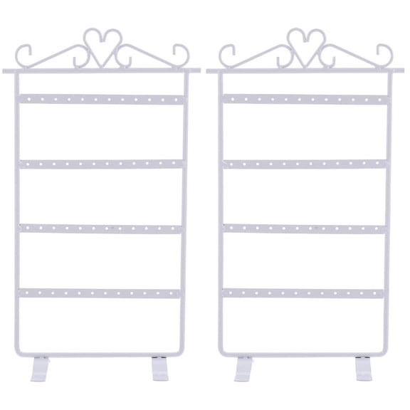Masteelf 2-Piece Earring Stand Rack with 48 Holes, Creative Jewelry Organizer for Hanging and Displaying Earrings