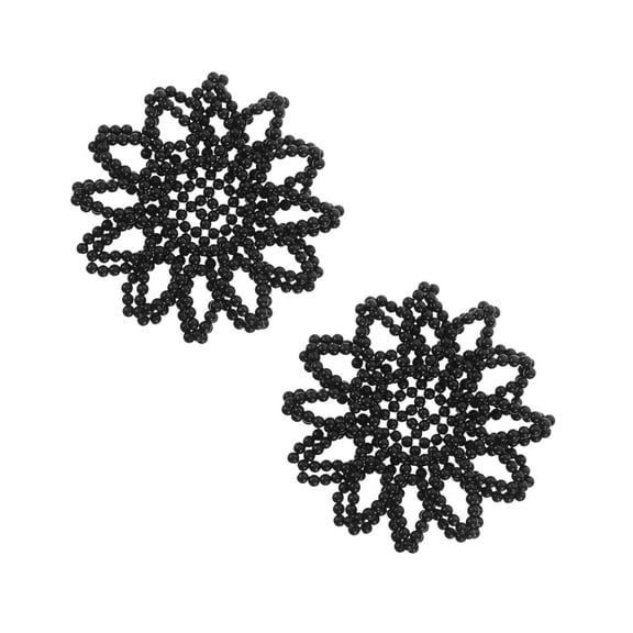 Masteelf 2pcs Elastic Hair Bun Cover Hair Bun Cover Snood Crochet Net Rhinestone Hair Snood Hair Net for Women and Girls Dance Skating