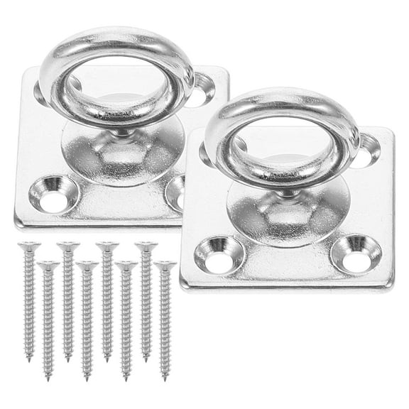 Masteelf 2pcs Eye Plate Hooks Boat Marine Hooks Ceiling Hooks Heavy Duty Pad Eye Plate U Hooks Ring Hook Wall Mount Ceiling Hooks