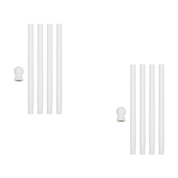 Masteelf 2-Pack Adjustable Stainless Steel Flag Poles for House, Outdoor Patio, Porch, Yard - White Flagpole Kit