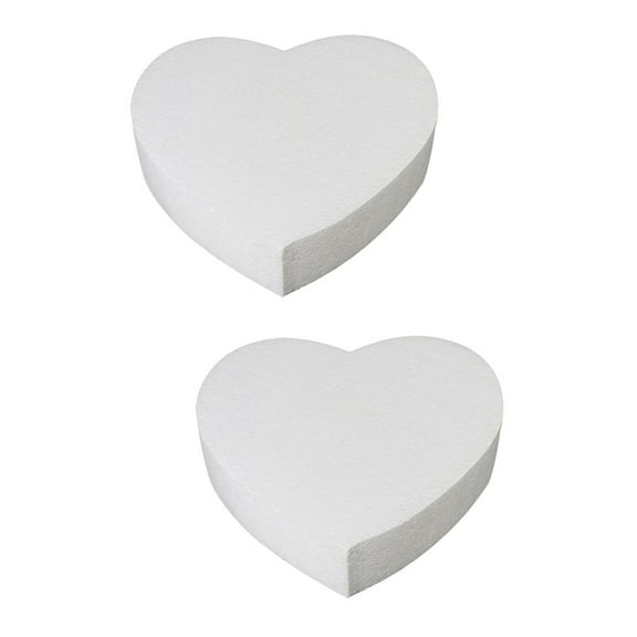 Masteelf 2pcs Foams Cake Dummies DIY Heart Cake Model Baking Practice Cake Mold Heart Cake