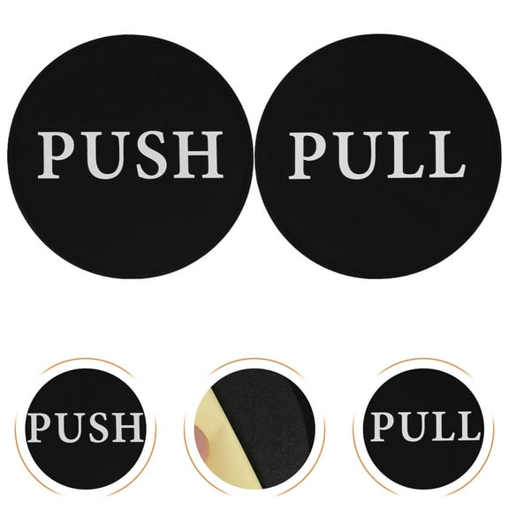 Masteelf 2pcs Glass Door Signage with Push Pull Labels for Office and Home Business Acrylic Door Plaques with Directional and Warning Stickers