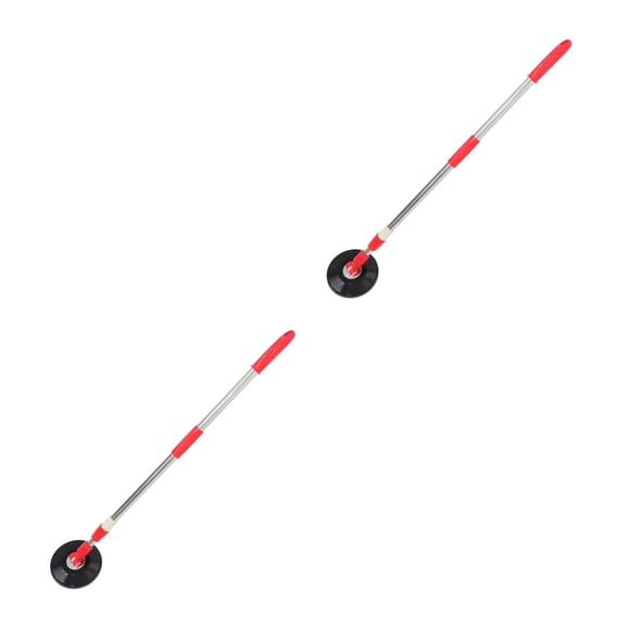 Masteelf 2pcs Handle Replacement Mop Replace Handle Rotating Household Mop Stick with Plastic Disc for Floor Cleaning Mopping Accessories Red