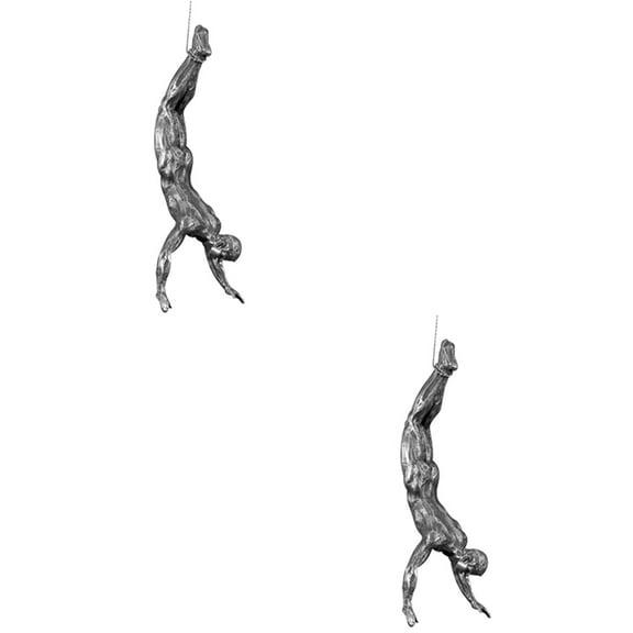 Masteelf 2pcs Hanging Wall Figurine Wall Simulation Man Figurine Wall Hanging Decor for Bar Living Room